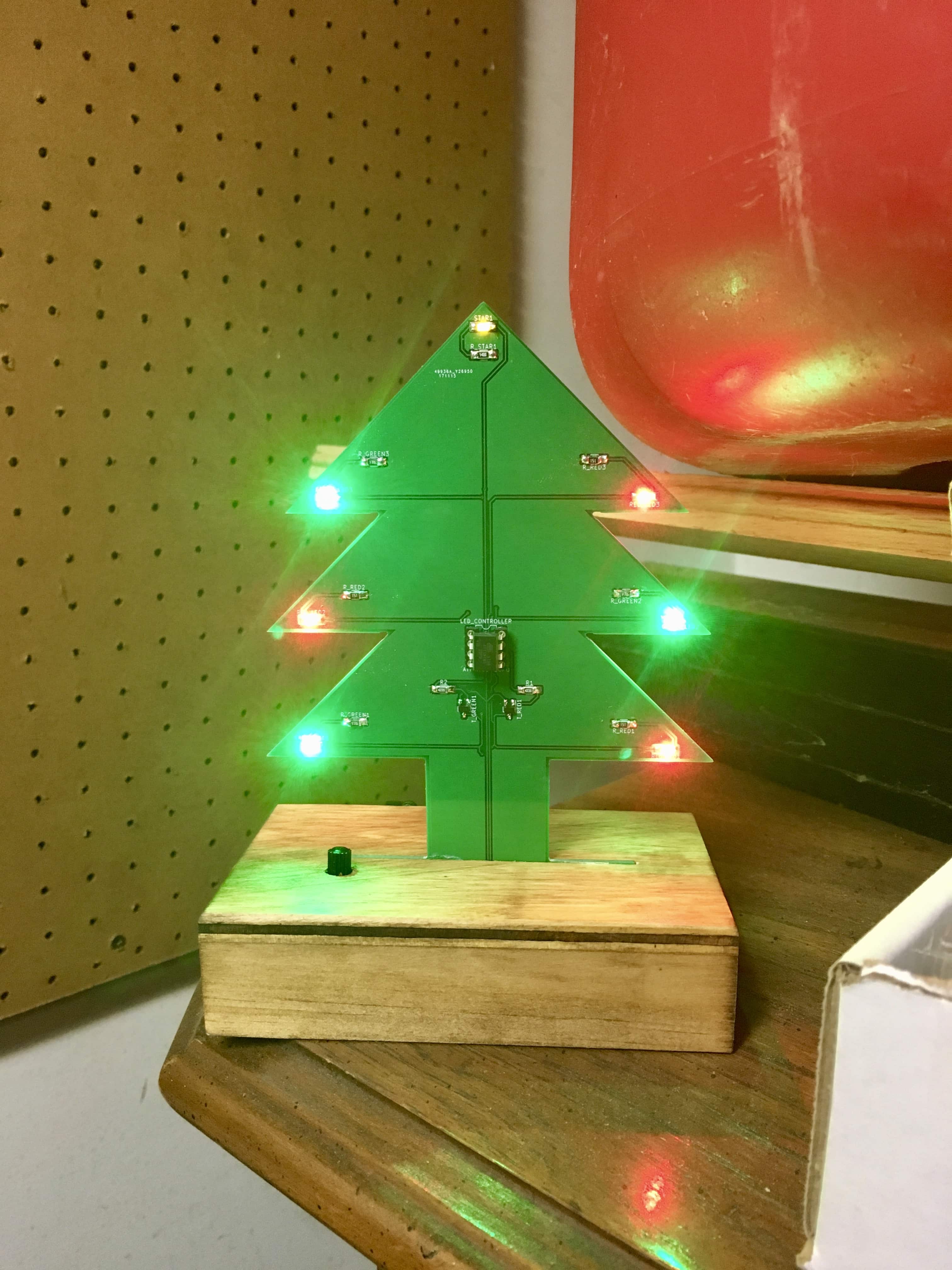 Individual PCBTree on wooden mount.